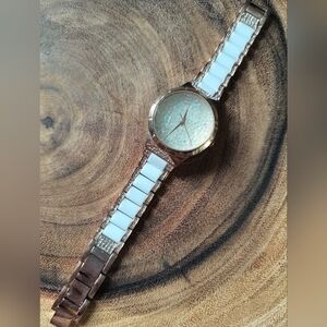 Victoria Wieck White Rose Gold Pave Fashion Watch